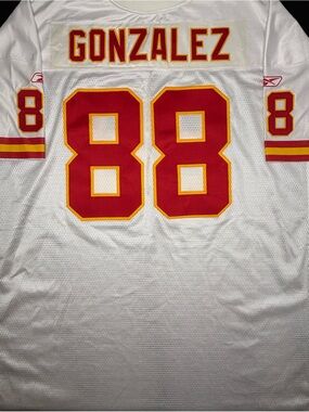 TONY GONZALEZ #88 Authentic Reebok KANSAS CITY CHIEFS  White Jersey Size 60 NFL